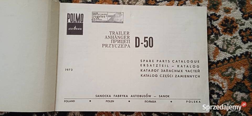 Katalog części zamiennych przyczepa D50 Lublin