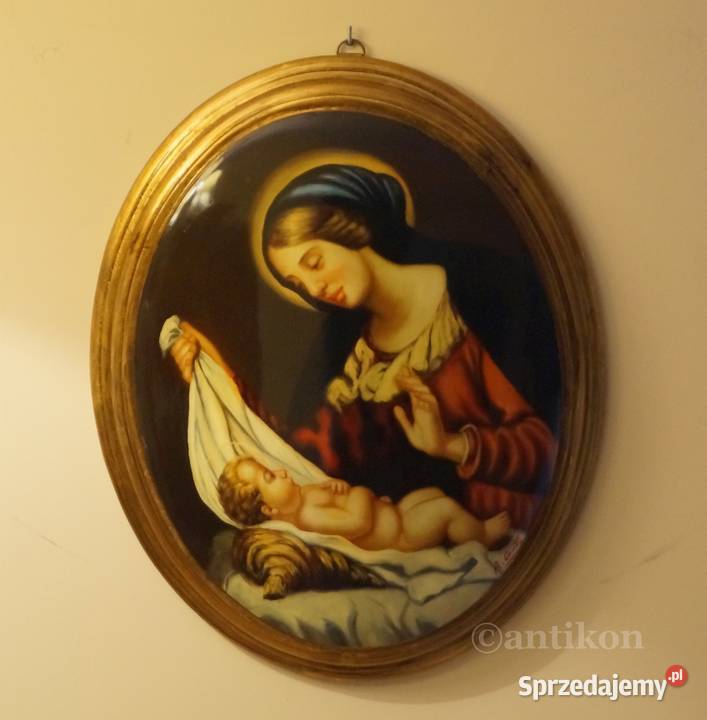 Obraz Madonna w owalu Malarstwo pomorskie Gdańsk sprzedam