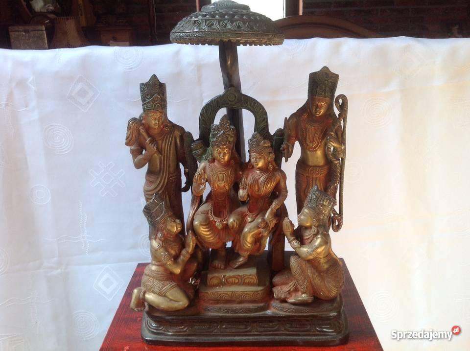 CUDO CIEZKA RZEZBA Z BRAZU HINDUSKI BOG BUDDA z Bystrzyca Kłodzka