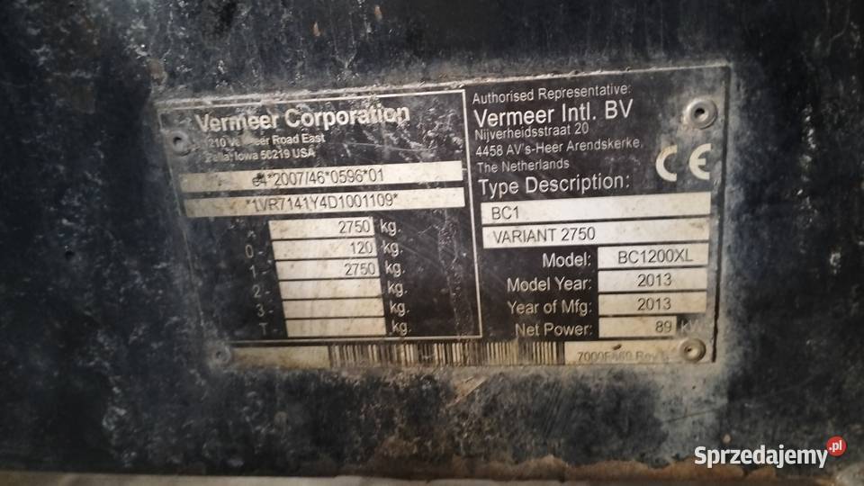 Rębak bębnowy Vermeer BC 1200XL 2013r W pełni