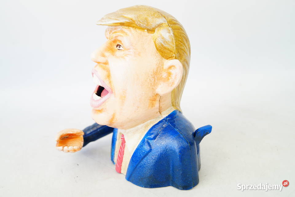 Żeliwna figura rzeźba skarbonka Donald Trump Gizałki