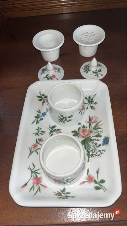 Kałamarz Biała porcelana Róże i chabry pomorskie Gdańsk sprzedam