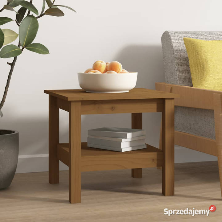 Stolik kawowy miodowy brąz 45x45x40 lite drewno sprzedam
