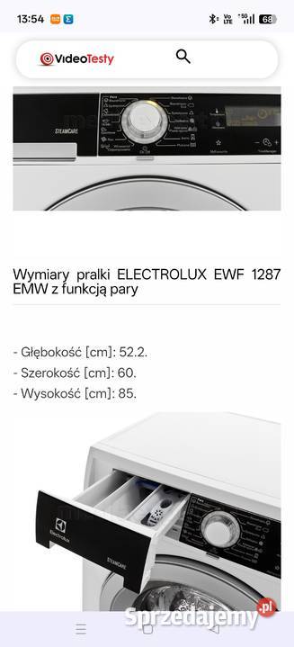 Pralka Electrolux EWF1287EMW z funkcjami
