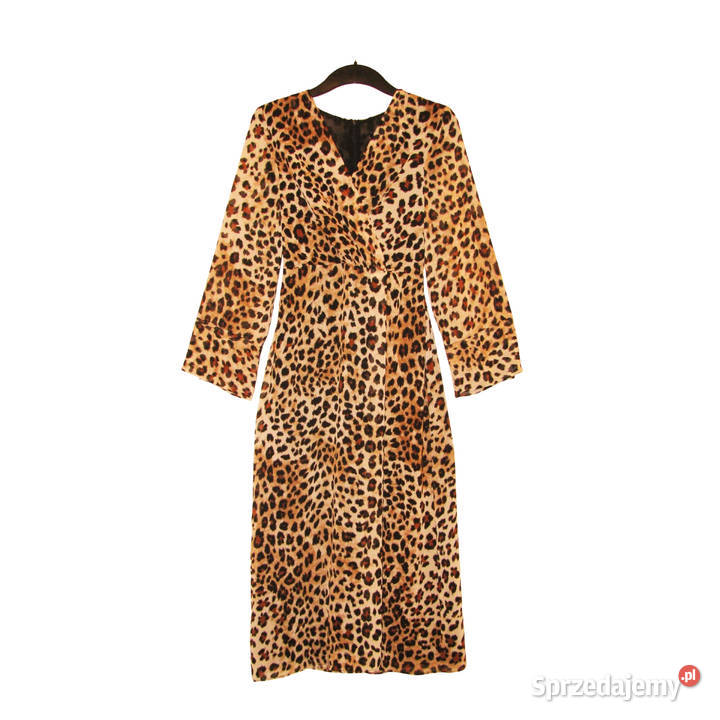 Zara piękna długa zwiewna sukienka w panterkę Warszawa