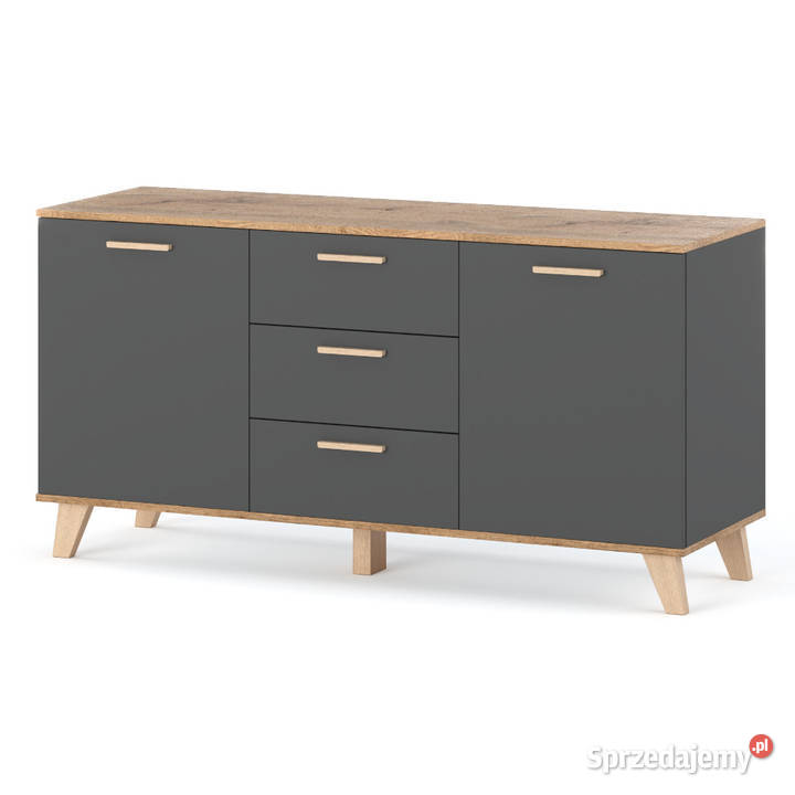 Komoda Szara Z Drewnem Olivier 150 Szafka Z 3 Komody Elbląg sprzedam
