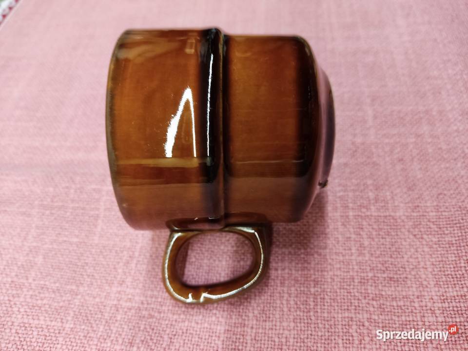 Filiżanka porcelit brązowa Tułowice opolskie Głuchołazy