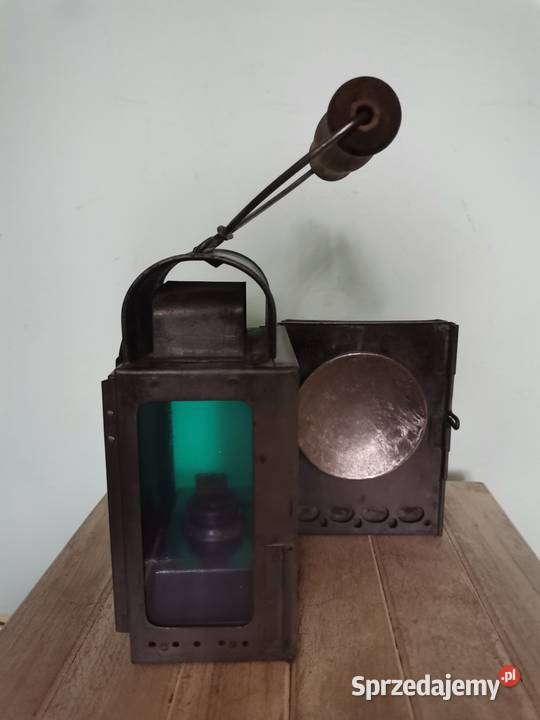 Stara lampa kolejowa na nafte z lat 30 tych Art
