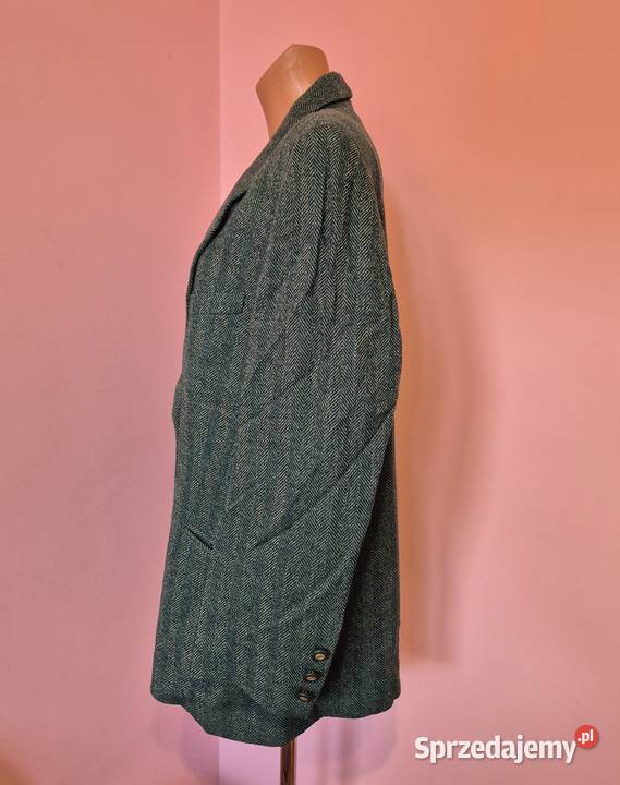 Tweedowa marynarka damska vintage rozmiar 44 zielony Marynarki i żakiety małopolskie Brzesko