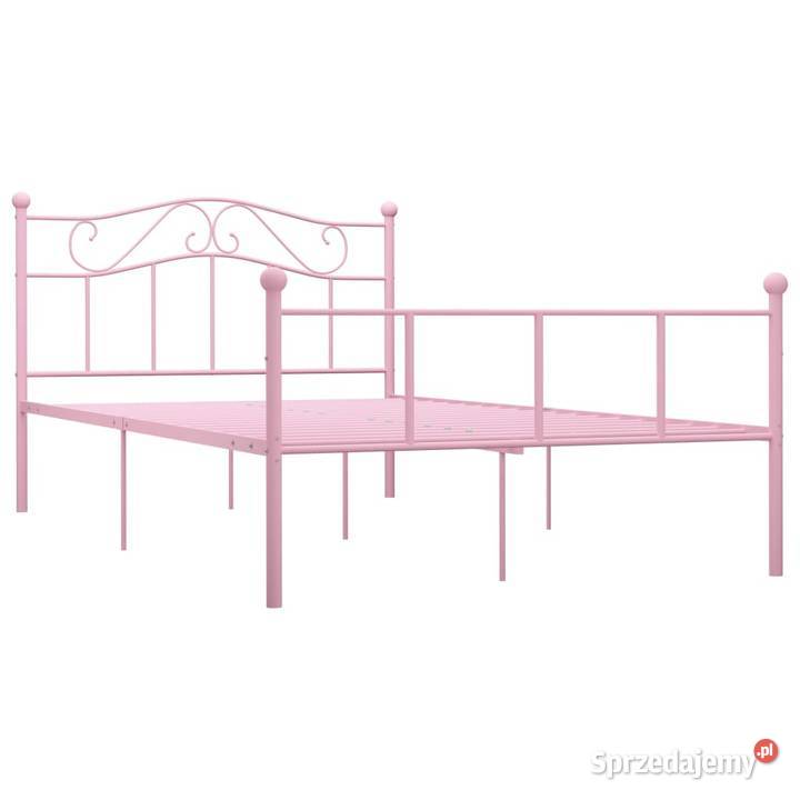vidaXL Rama łóżka, różowa, metalowa, 120 x 200 cm (284539)