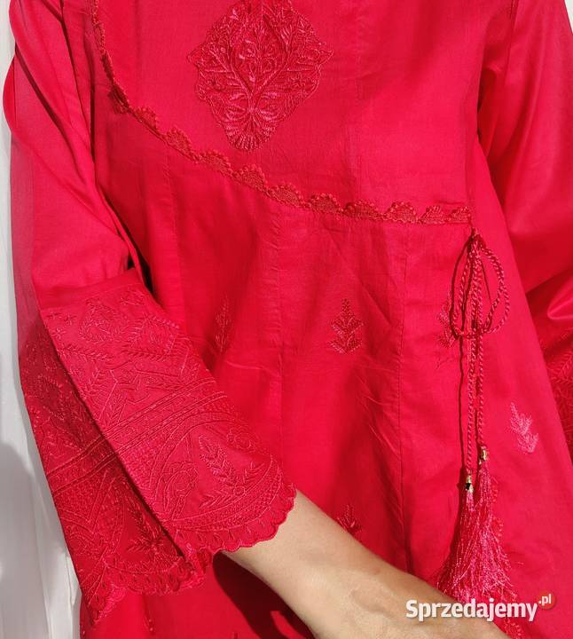 Długa tunika indyjska M 38 różowa bawełna boho Rozmiar 38(M) Odzież damska Szczecin