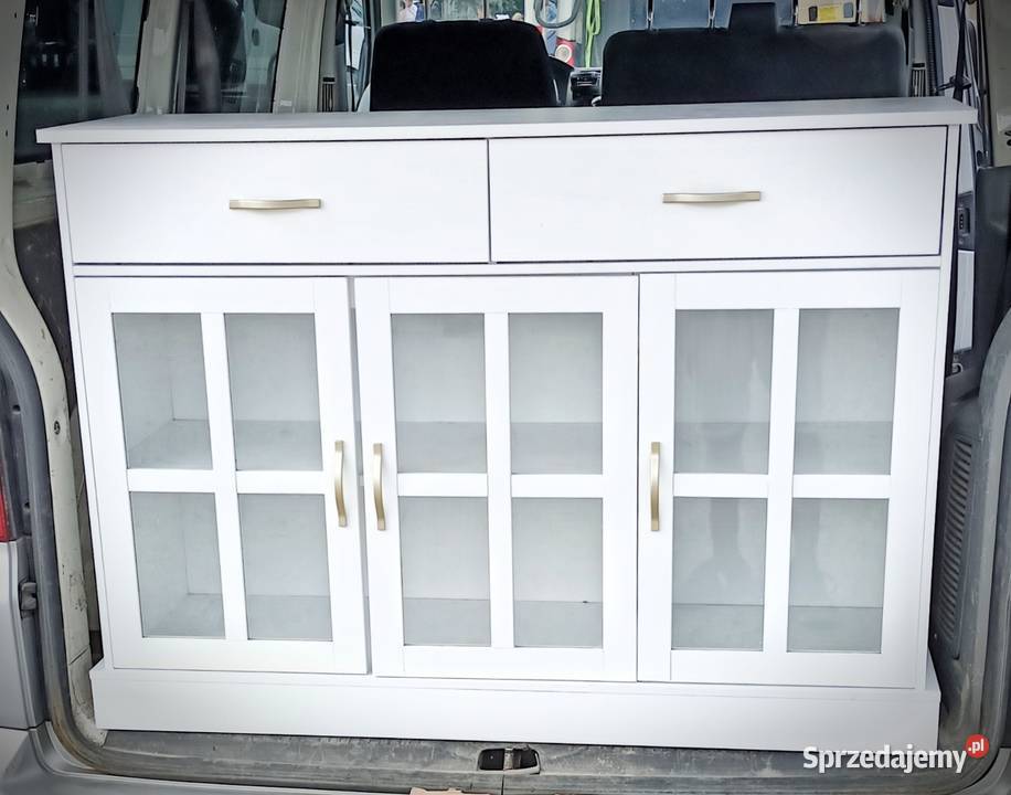 Komoda biała złote uchwyty 120x84 Gorzów Wielkopolski