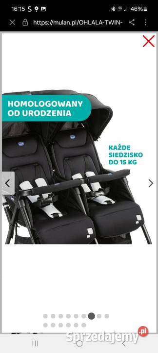 Wózek spacerowy bliźniaczy CHICCO OHLALA TWIN śląskie Chorzów