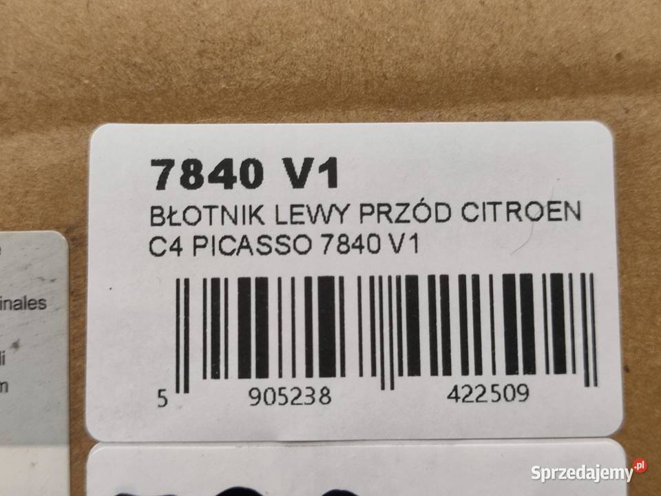 BŁOTNIK LEWY PRZÓD CITRON C4 PICASSO UA UD
