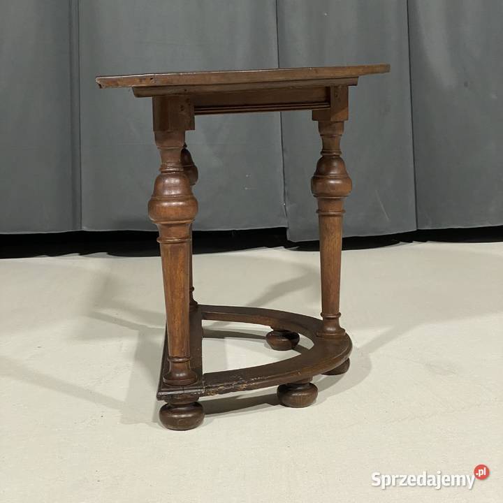 Półokrągły dębowy stolik w rustykalnym stylu Budno sprzedam