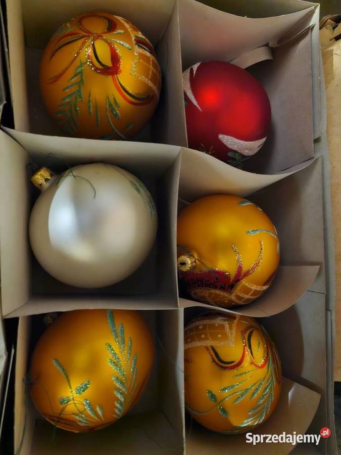 Bombki vintage z okresu prl recznie malowane Ruda Śląska