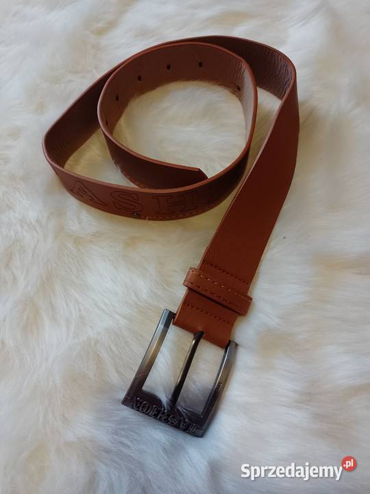 Fashion Brązowy bogato zdobiony pasekpas