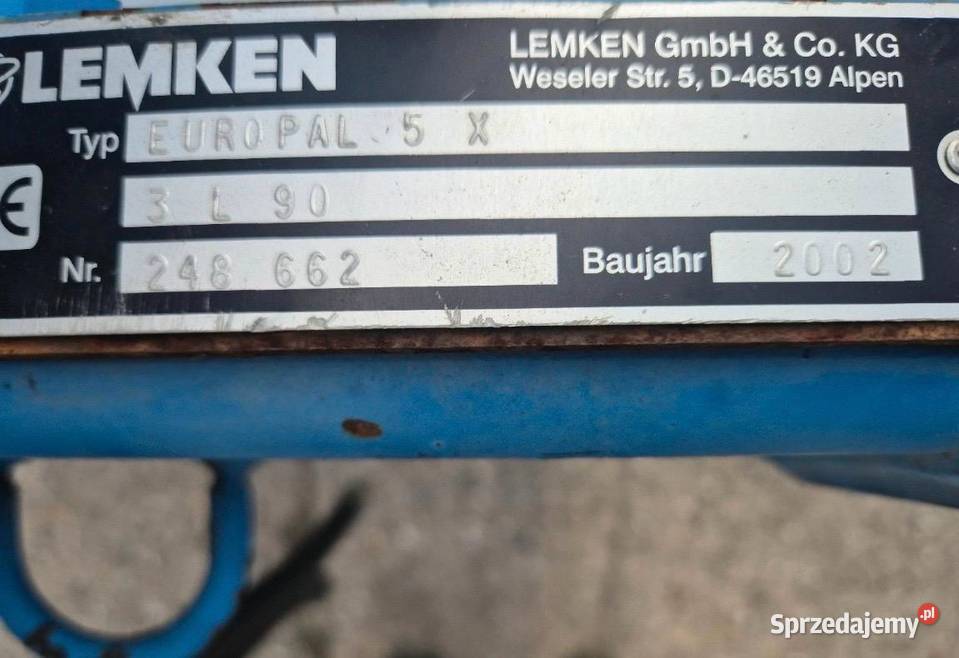 Pług Lemken Euro Opal 5 X Maszyny uprawowe sprzedam