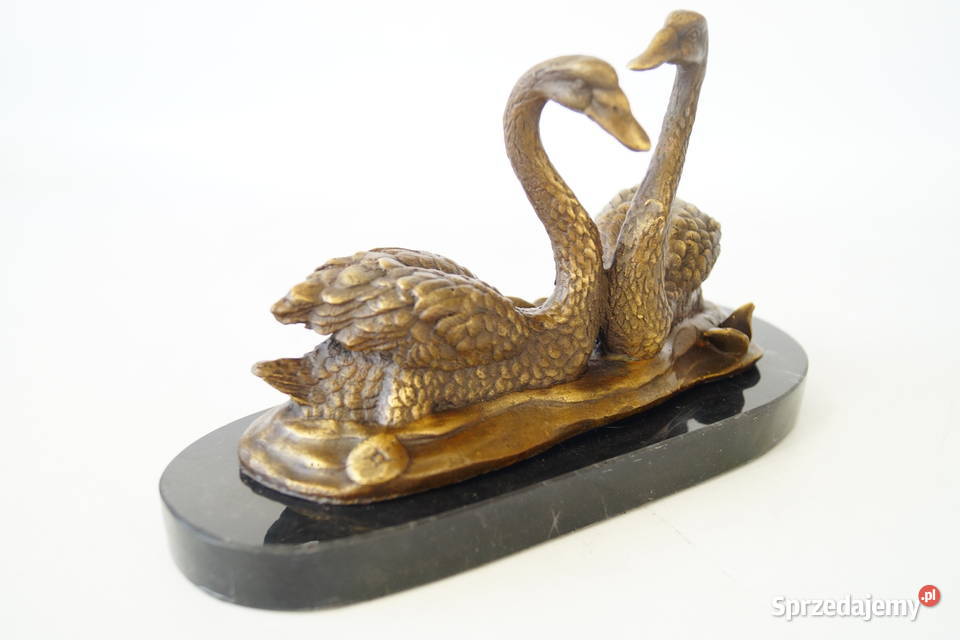 Figura z brązu rzeźba zakochane DWA ŁABĘDZIE