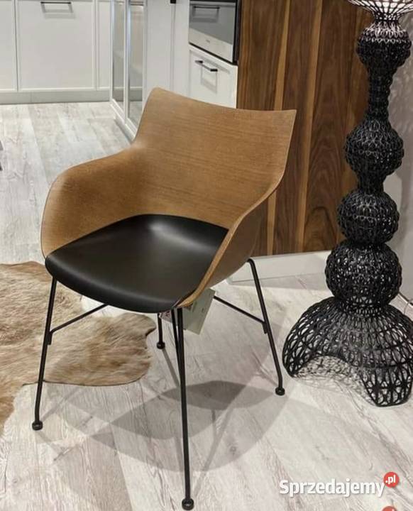 Fotel krzesło Kartell QWood design Philipp 55cm Lublin