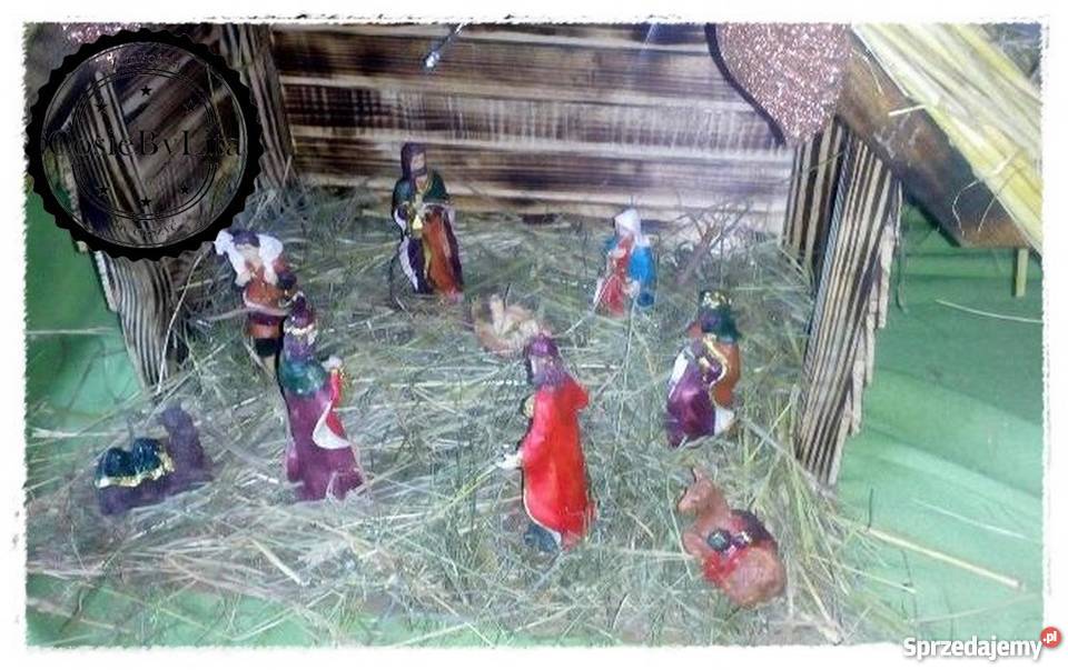 Szopka bożonarodzeniowa z figurkami Rękodzieło Krajno-Parcele