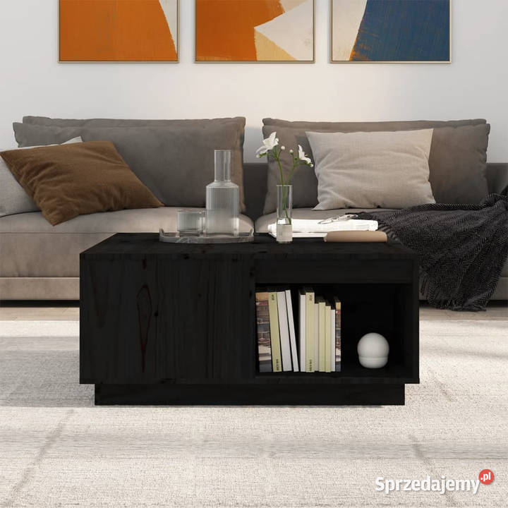Stolik kawowy czarny 80x81x365 lite drewno mazowieckie Warszawa