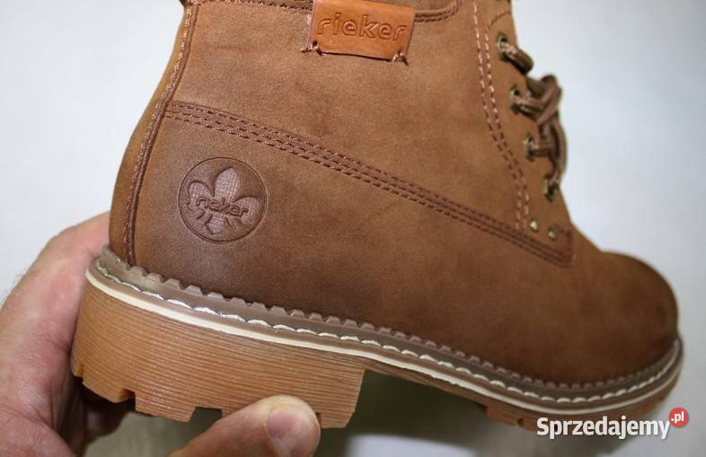 Damskie buty Rieker trapery ekoskóra zamsz