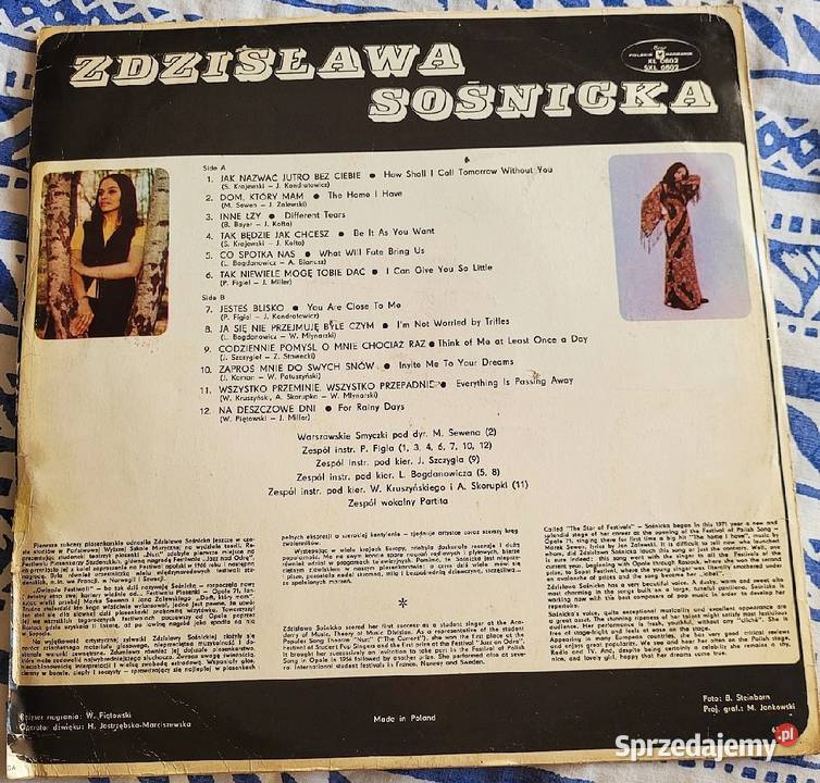 Zdzisława Sośnicka płyta winylowa z roku 1971 płyta winylowa Płyty i kasety kujawsko-pomorskie