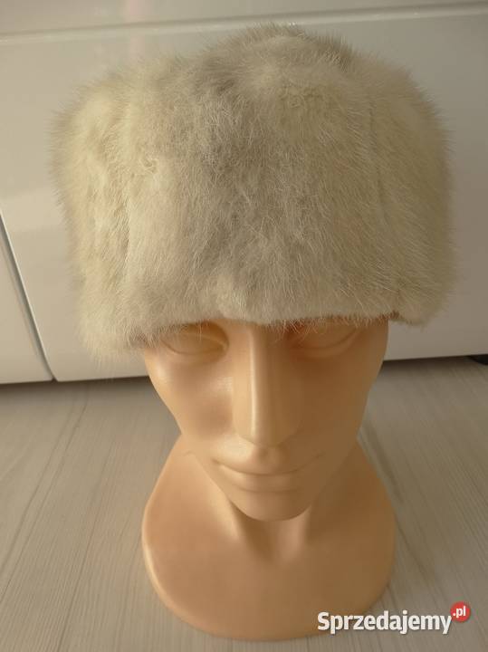 Czapka Futrzana z Norek Kremowa Toczek Futro Łomża