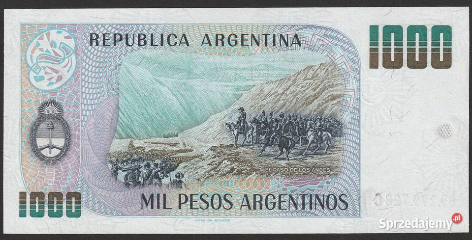 Argentyna 1000 pesos 1983 San Martin stan Łódź sprzedam