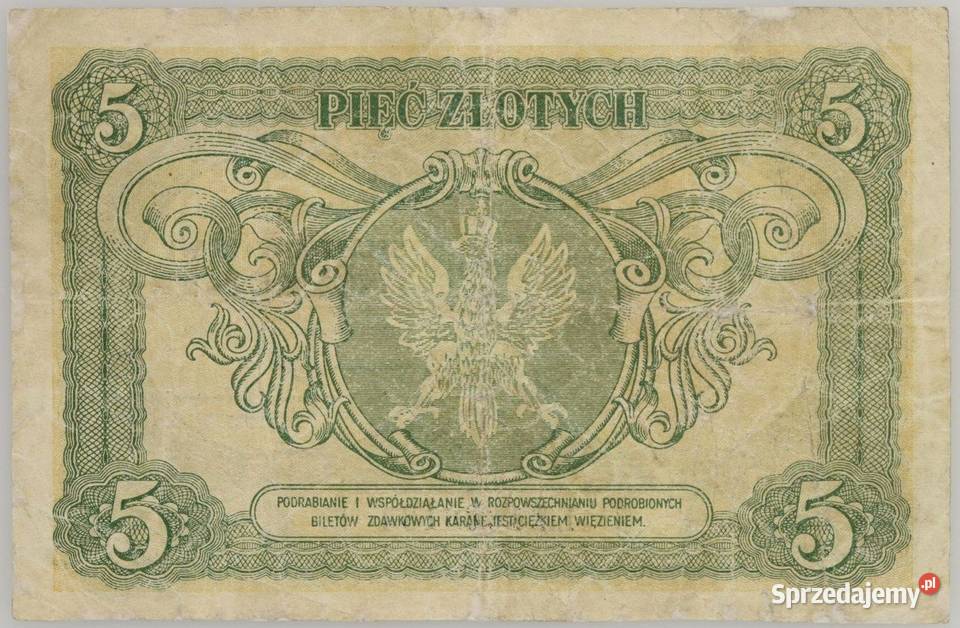 OKAZJA 5 ZŁOTYCH BILET ZDAWKOWY 1925 s E