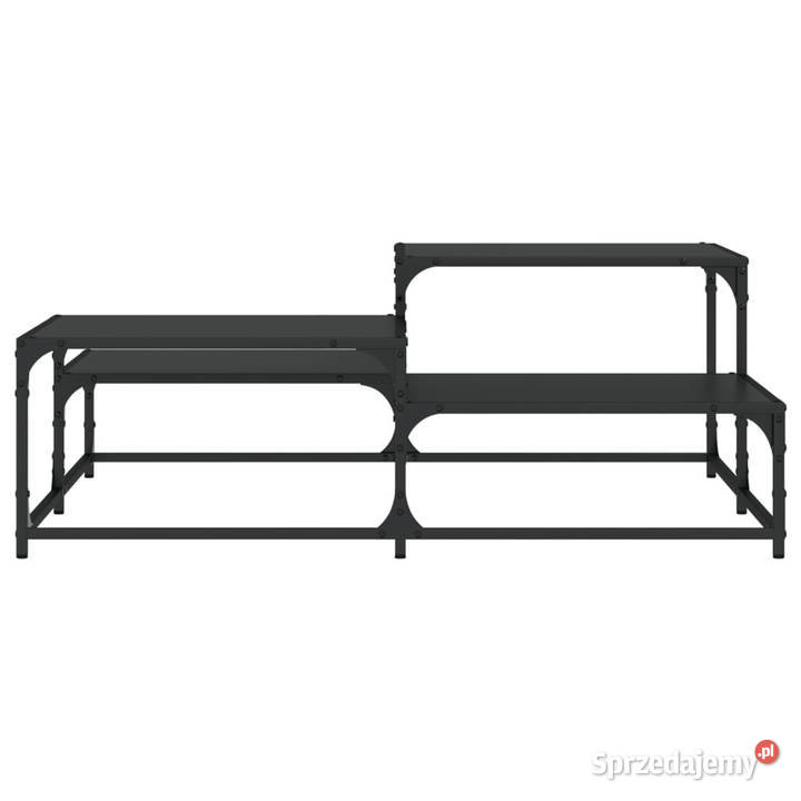 Stolik kawowy czarny 107x107x40 materiał Warszawa
