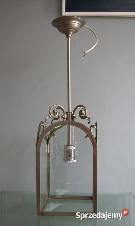 Oryginalna lampa żyrandol mosiądz niklowany Cielądz