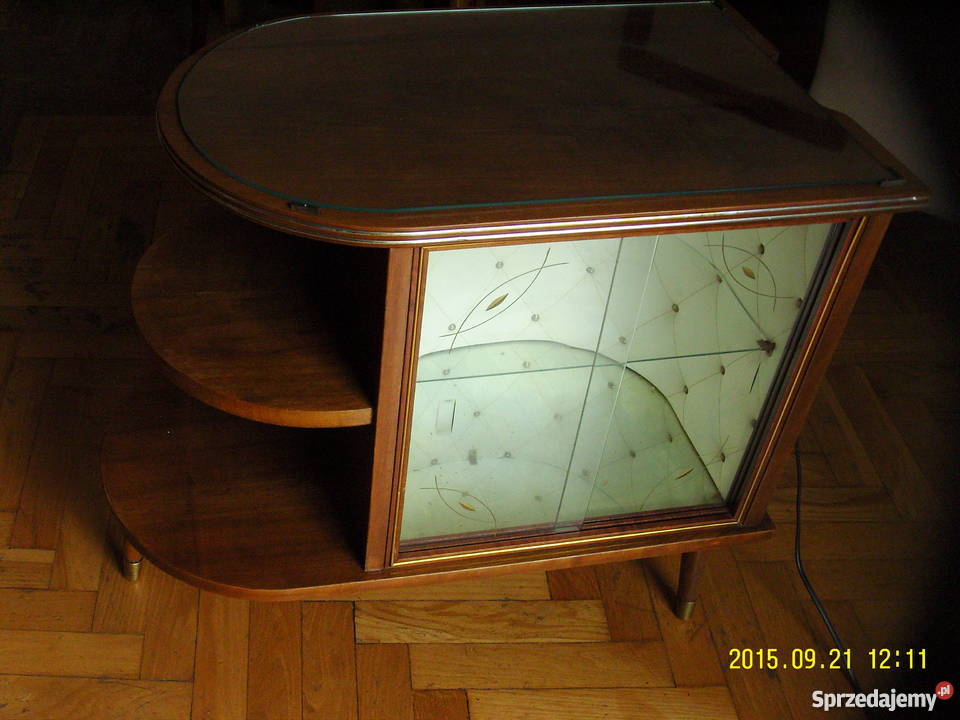 Szafkabarek podświetlany tapicerowany 100 PRL Warszawa sprzedam