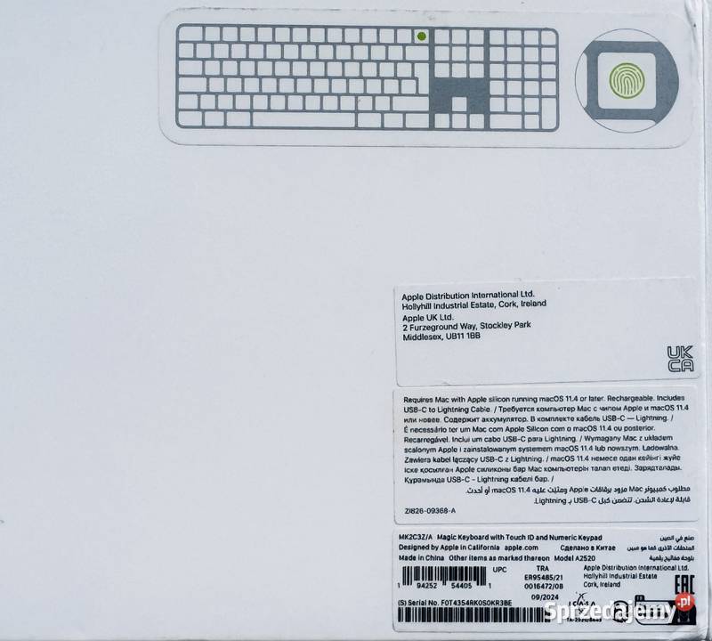 Klawiatura Apple Magic Keyboard z Touch ID śląskie Bielsko-Biała