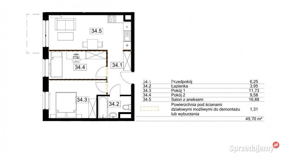 Mieszkanie Kraków Agatowa 4826m2 3 pokojowe parter