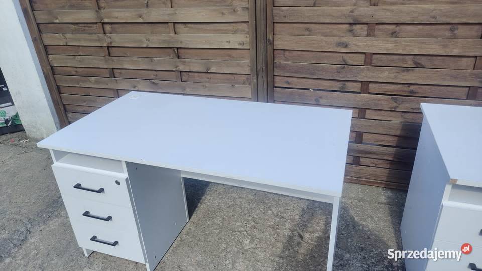Biurko białe 130x70 z szafką Warszawa