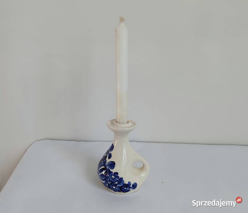 Stary porcelanowy świecznik kaganek Włocławek Porcelana i szkło Gdańsk