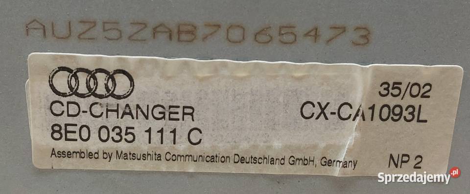 ZMIENIARKA PŁYT CD AUDI A4 B6 B7 8E0035111C Pozostałe sprzedam