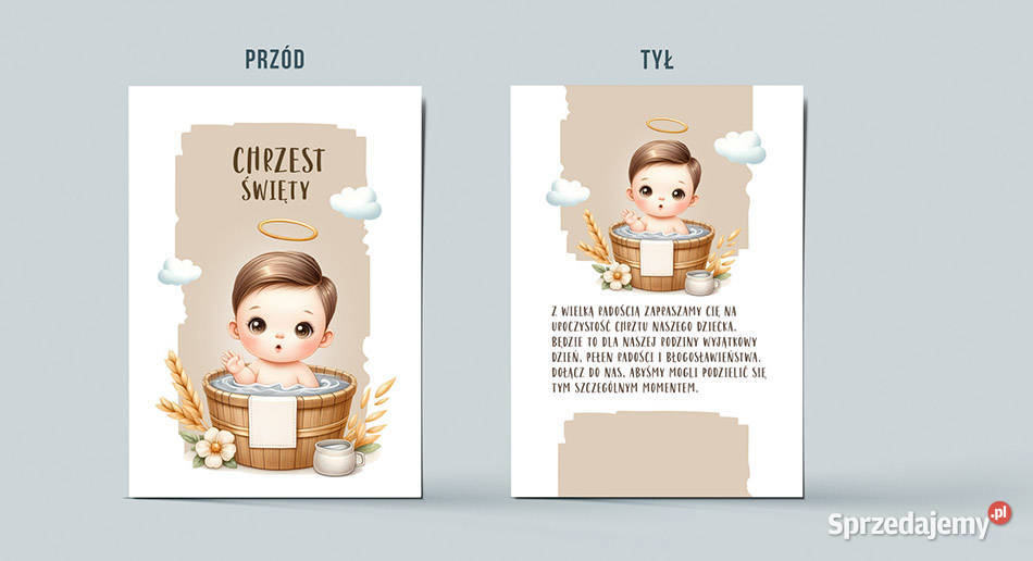 Zaproszenia chrzest święty Zestaw szablonów 12 Kraków