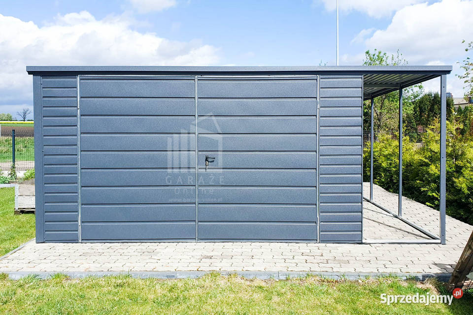 Schowek Domek Ogrodowy 4x4m Wiata 1x4m Brama Nowogard