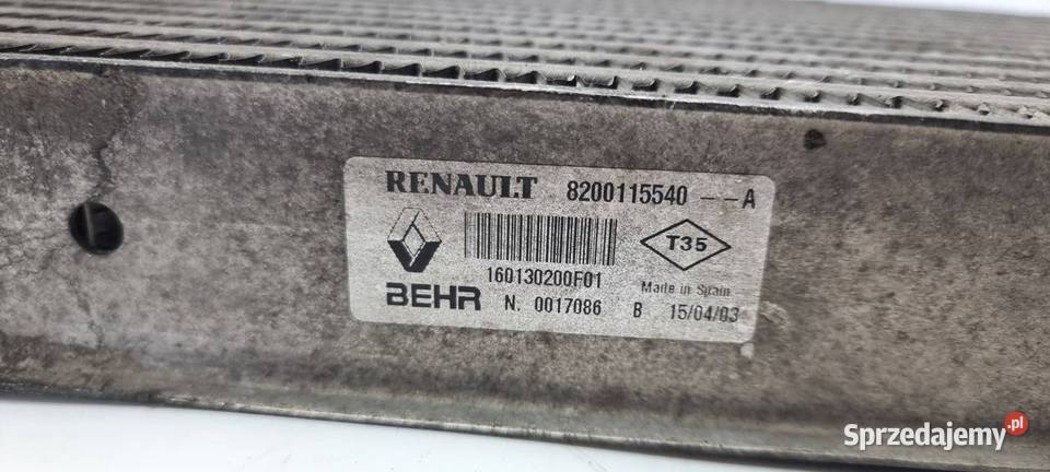 INTERCOOLER RENAULT SCENIC II 8200115540 osobowe Lipno