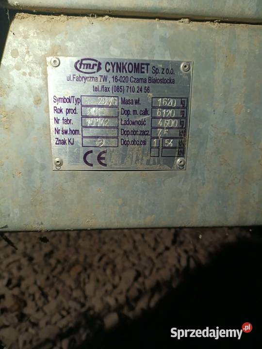 Rozrzutnik Obornika Cynkomet N2336 45T Wadowice