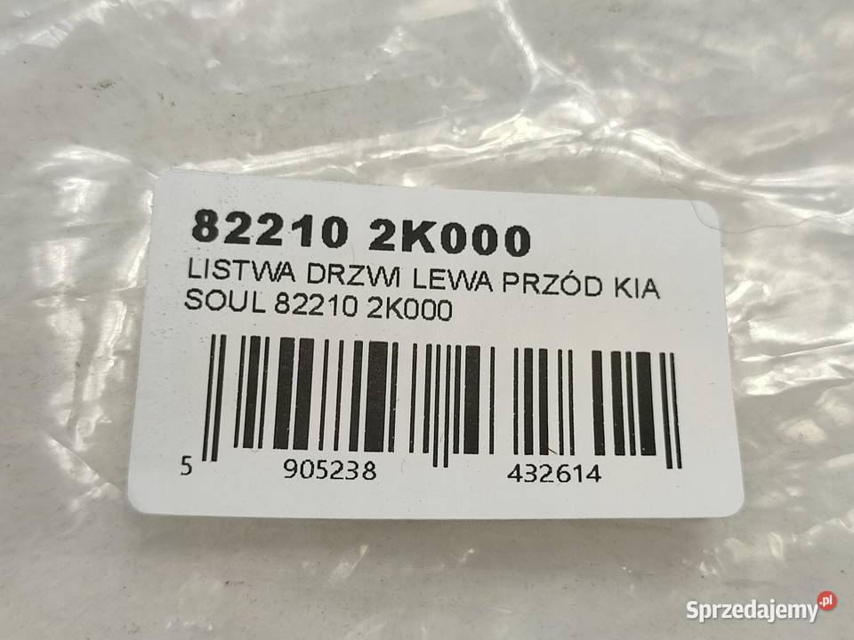 LISTWA DRZWI LEWY PRZÓD KIA SOUL AT MT 20102013