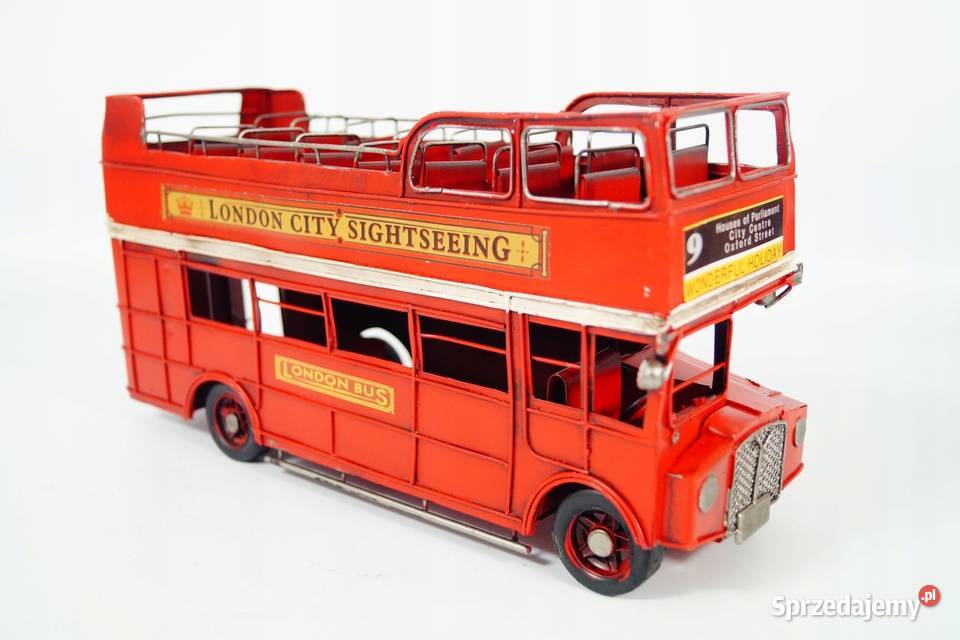 Metalowy pojazd Autobus piętrowy czerwony London wielkopolskie sprzedam