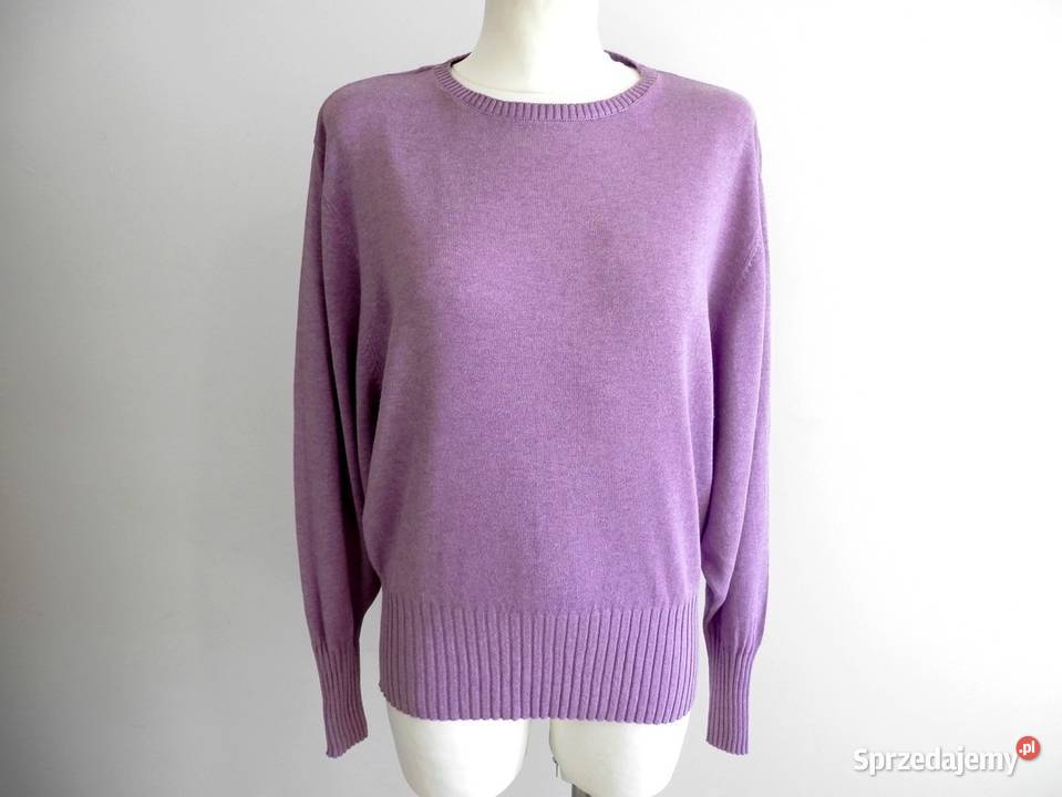 Sweter Lniany Len Wiskoza Lawendowy Bluzka Rozmiar 38(M) Łomża