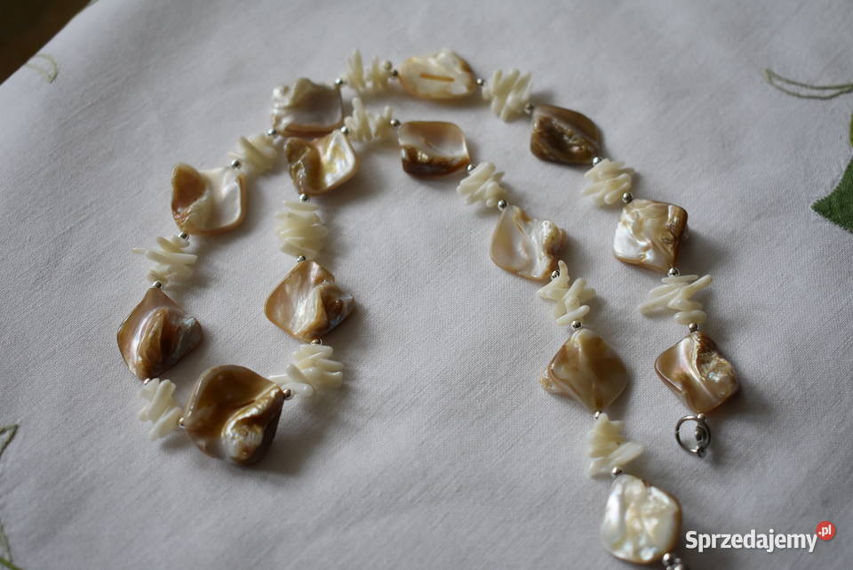 Naszyjnik masa perłowa koral