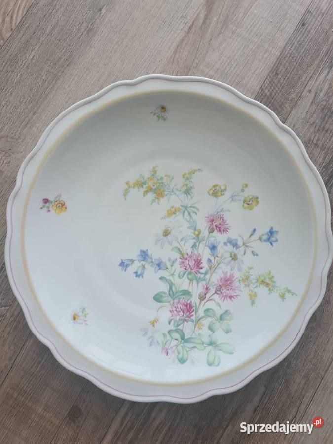 Weimar duża porcelanowa Patera w kwiaty Gorlice