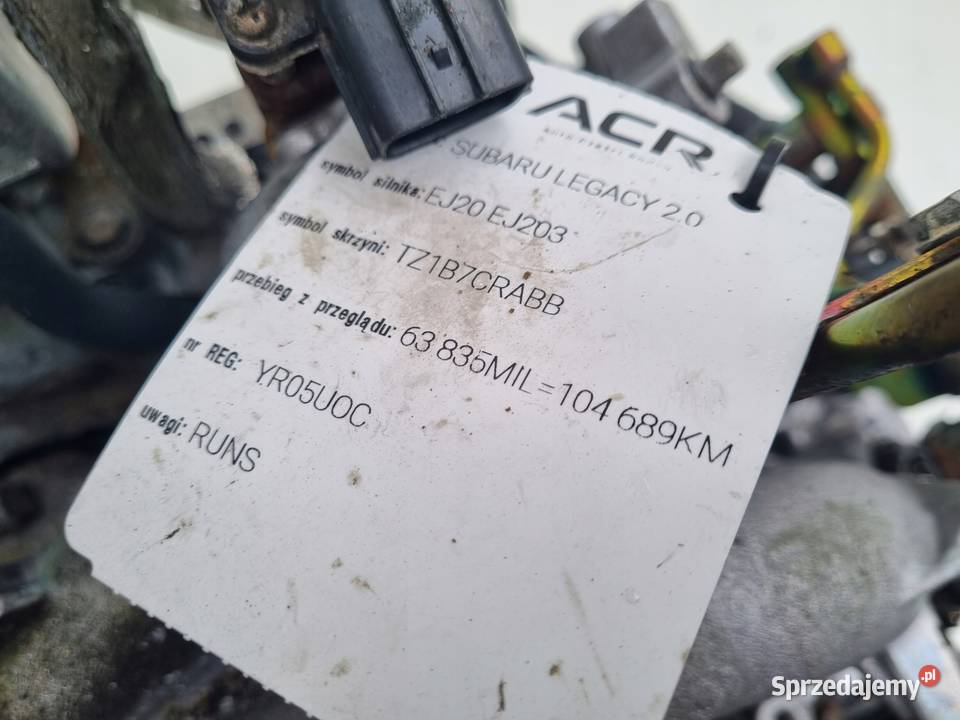 SILNIK KOMP Subaru Legacy IV 20 16V 138 Motoryzacja Rudka