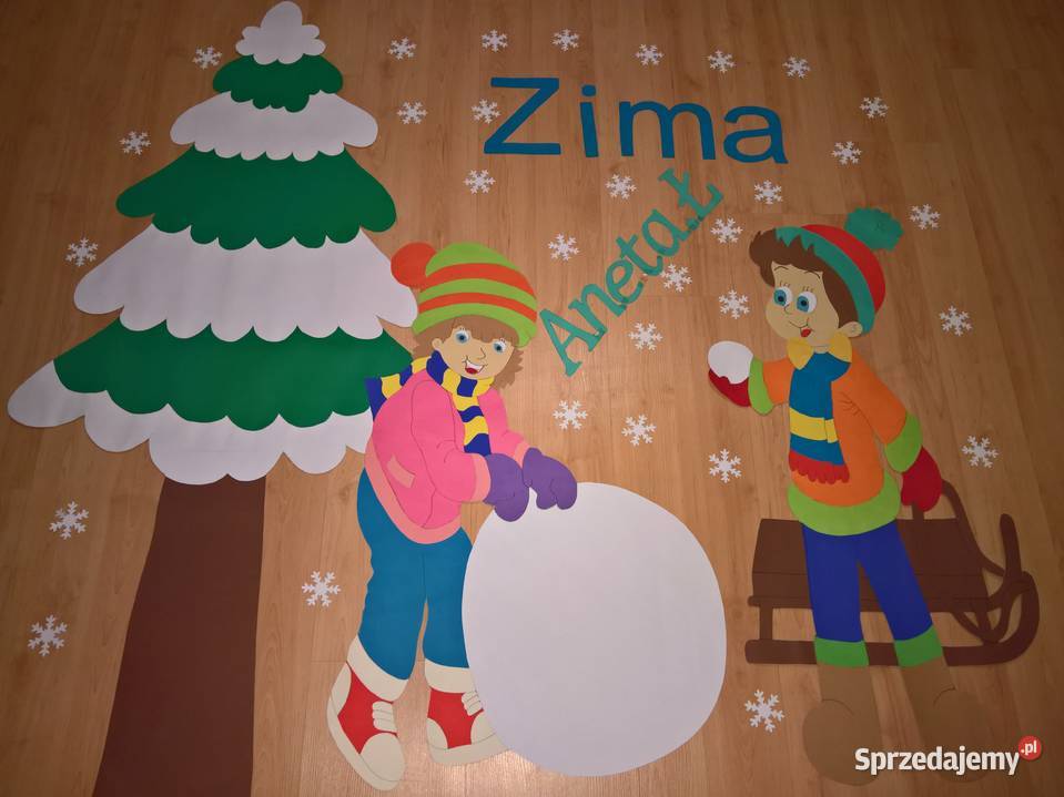 Dekoracje dwustronne okienne zimowe z brystolu Garwolin